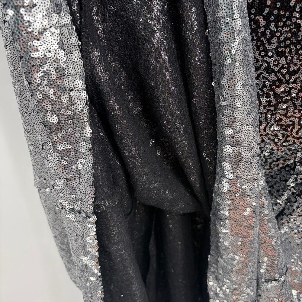 TORRID Black Ombre Sequin Black Silver Off Shoulder Full Length Gown Size 14 NEW - Picture 5 of 8